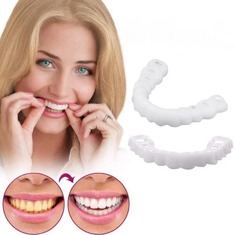 

Upper & Lower Teeth Brace Whitening Cover Teeth Veneers Whitening Comfortable eco friendly Simulated whitening braces