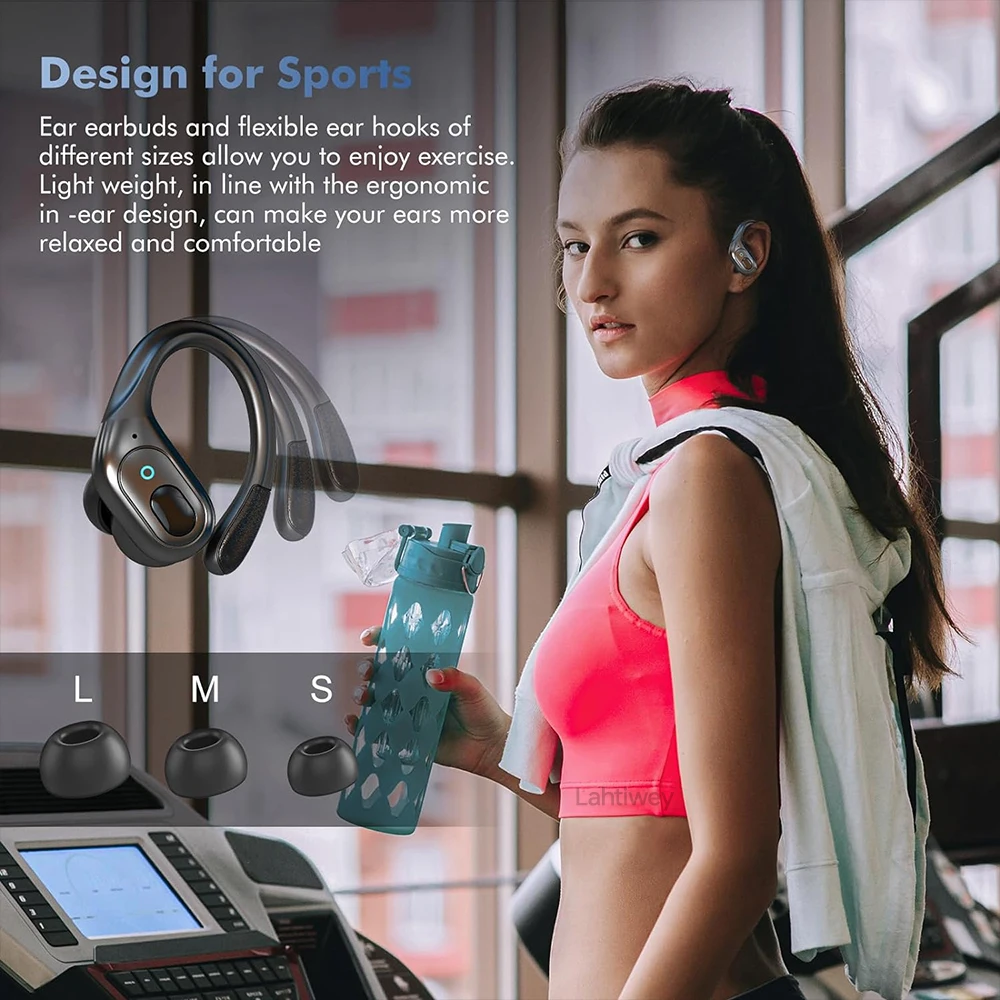 Wireless Headphones Bluetooth Earphonses with Microphones,75Hrs Playtime,IP7 Waterproof,LED Power Display Earbuds for Sports Gym