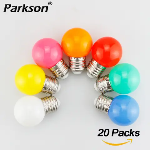 20pcs Colour LED Bulb E27 220V G45 7 Color RGB Lampada LED Lamp SMD3528 Holiday Christmas Lamparas LED Light Bulb Fashlight