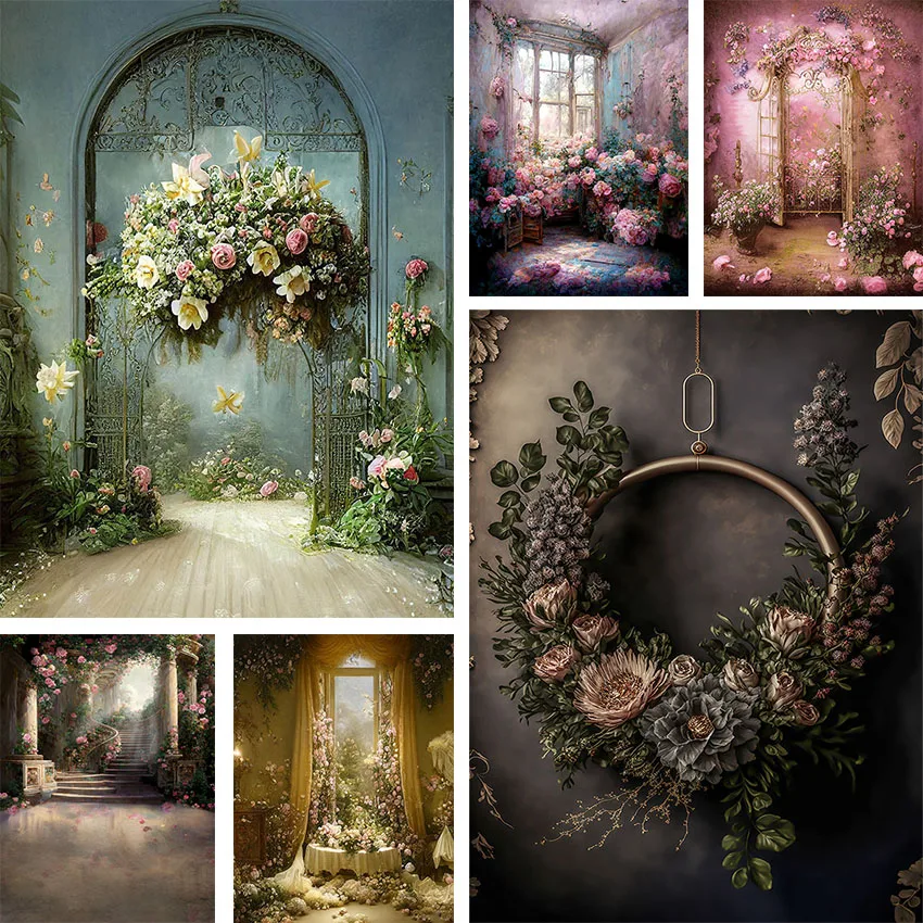 

Oil Painting Photography Background Flowers Kids Adult Birthday Pregnant Woman Art Portrait Decor Backdrop Photo Studio