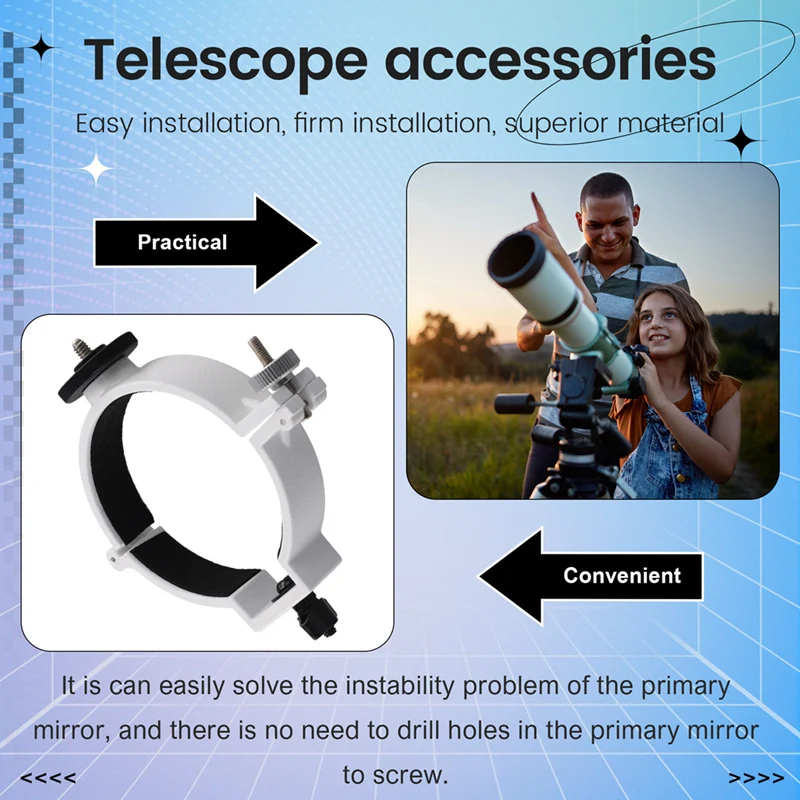 2 Pcs 80DX Astronomical Telescope Ring For Main Lens Barrel With An External Diameter Of 90Mm