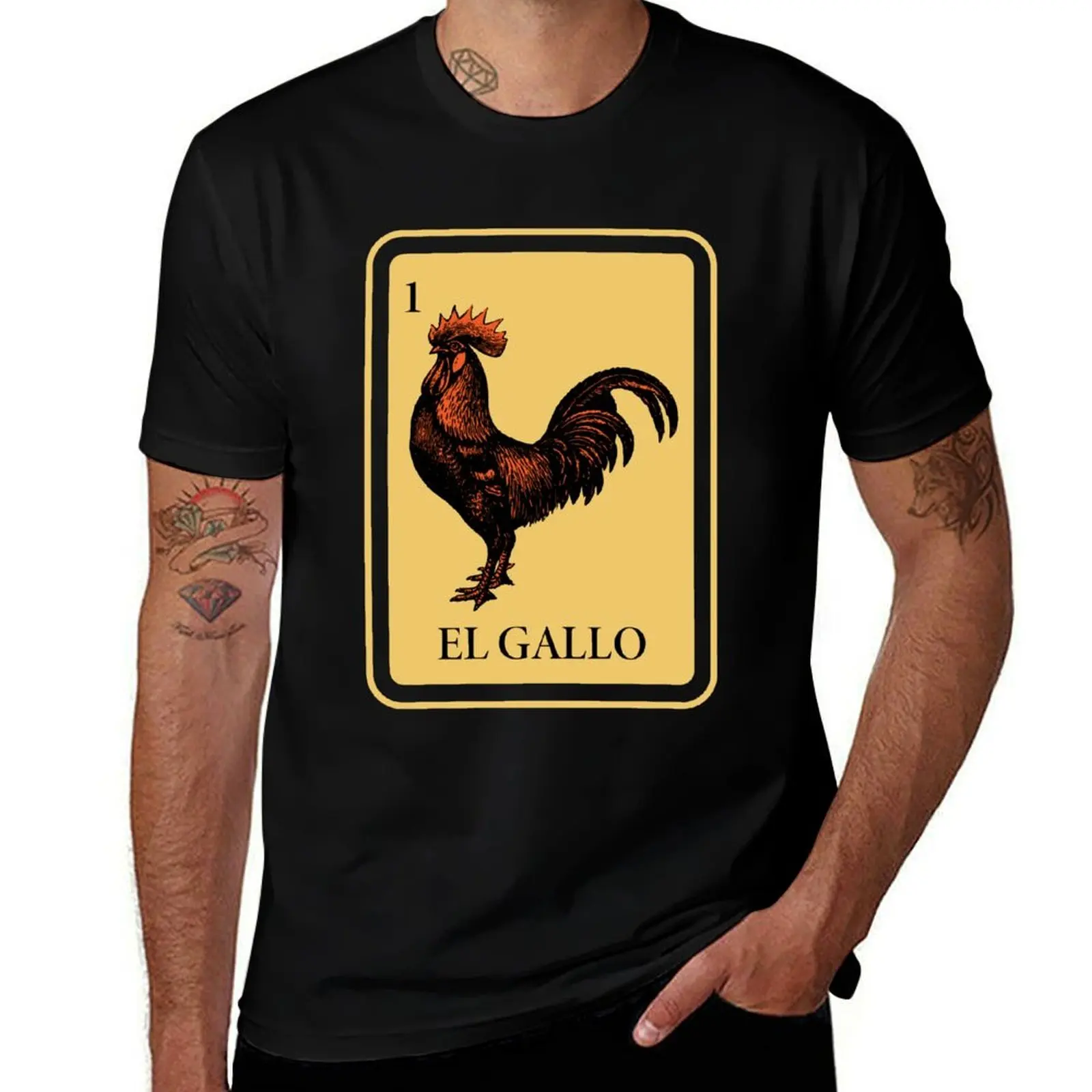 

Mexican El Gallo Loteria Shirt I traditional T-Shirt man t shirt cotton high quality t shirts for man graphic tees T-Shirt
