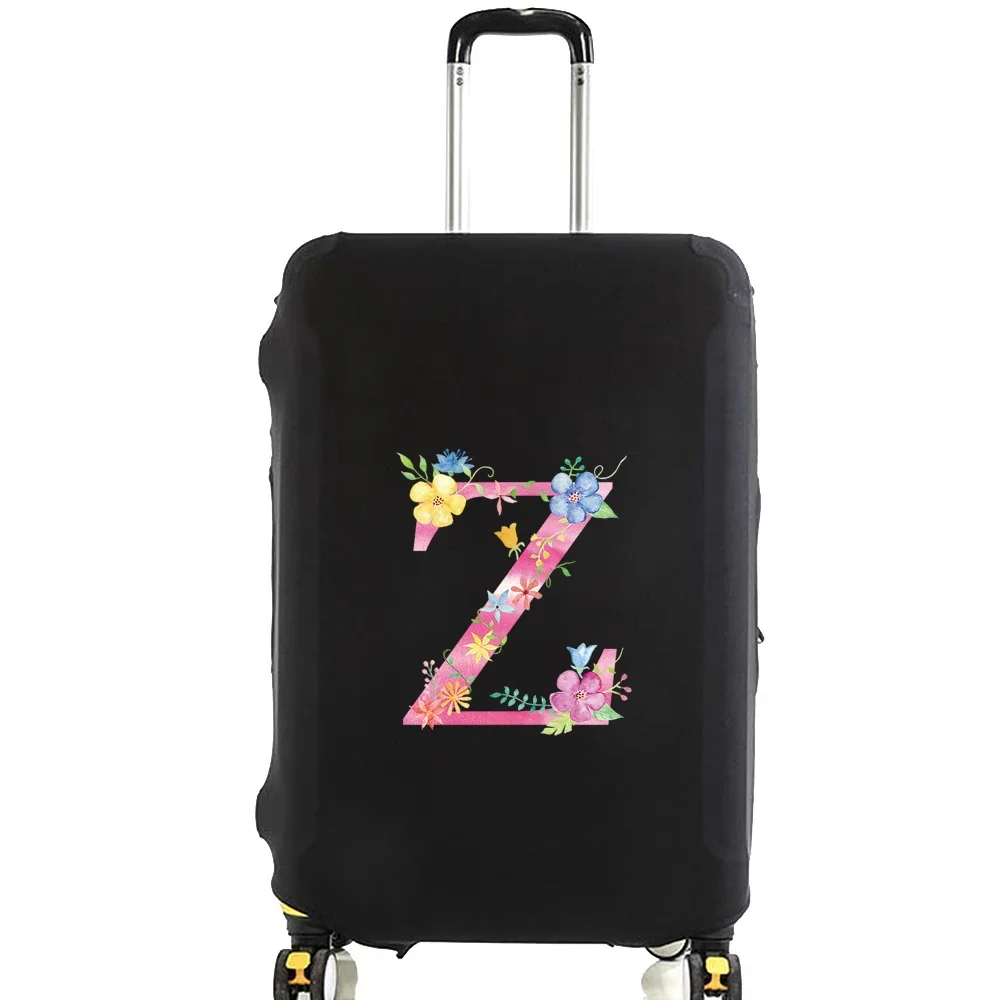 Flower Letter Elastic Travel Essentials Luggage Protective Cover for 18-28 Inch Traveling Accessories Trolley Bag Suitcase Case