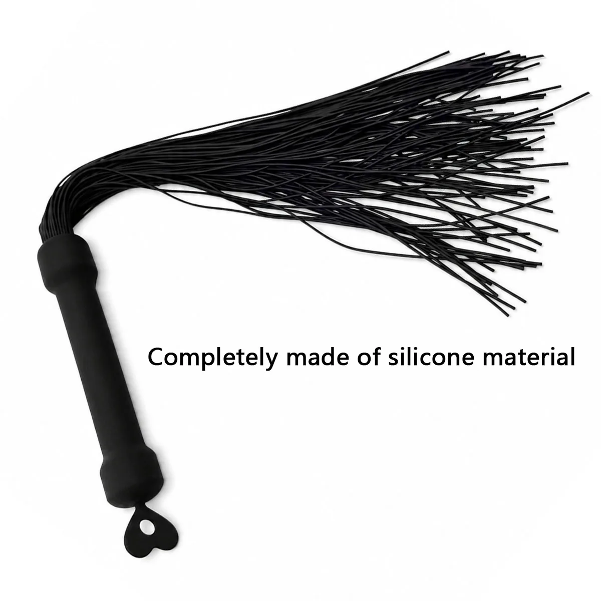 Silicone BDSM Flogger Whip - Soft Full Silicone Tails with Heart Handle for Couples Spanking Play view 2