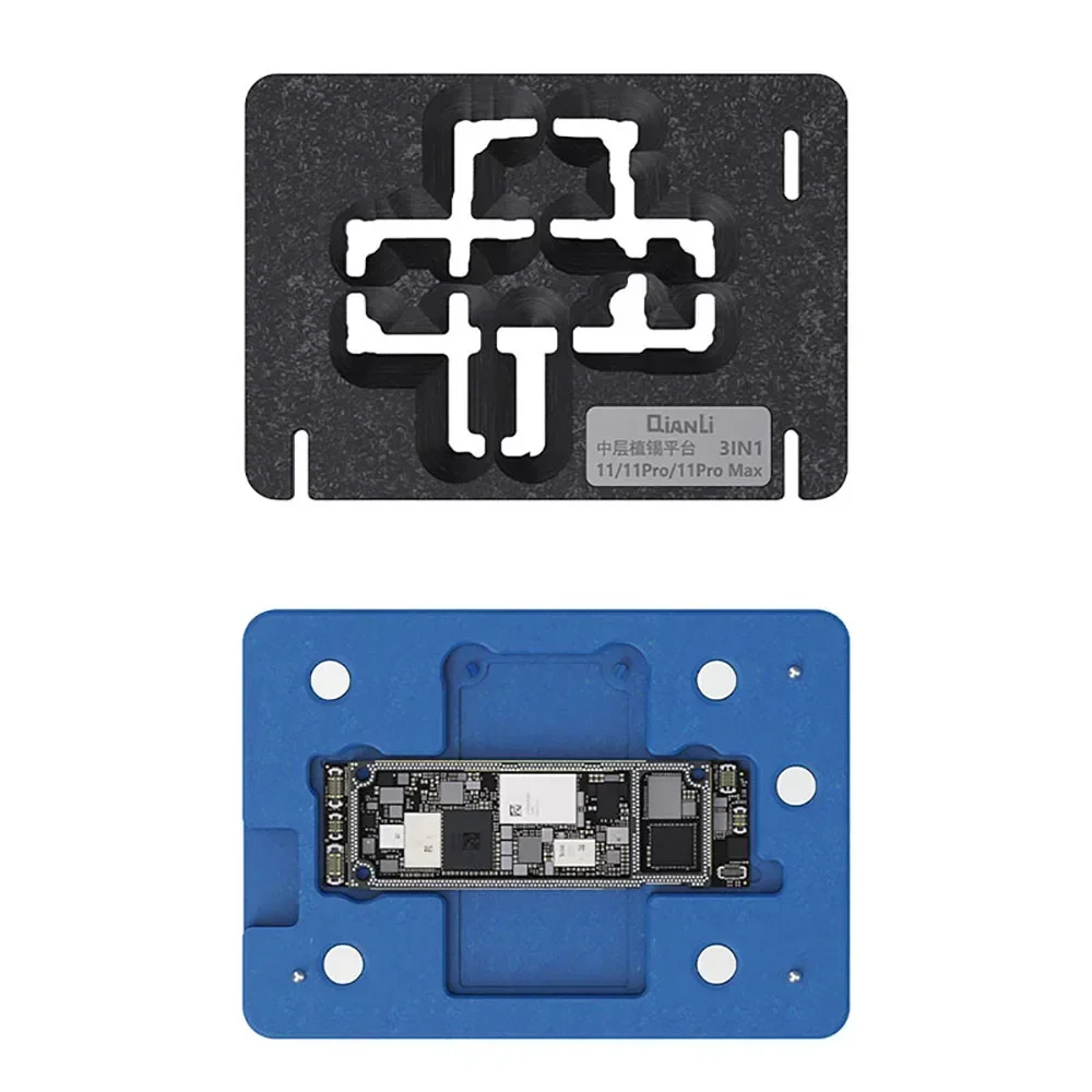 Qianli Motherboard Middle Layer Fixture Board 3D BGA Reballing Stencil Plant Tin for iPhone X 11 12 13 14 15Pro Max Phone Repair