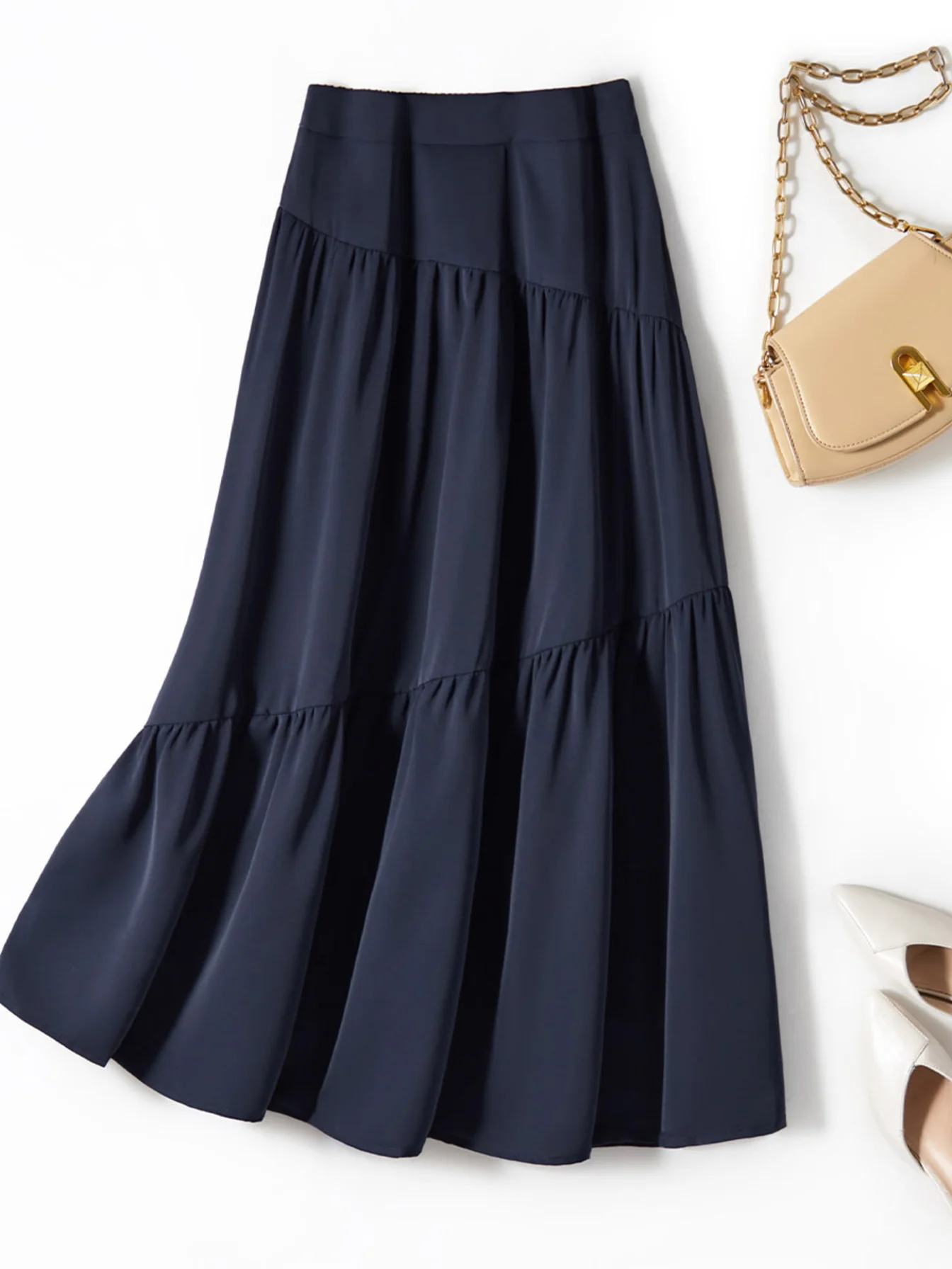 

2024 Summer Women's Half-body Skirt Split Design Floaty Skirt Fashion Elegant Slim Comfortable Half-body Skirt