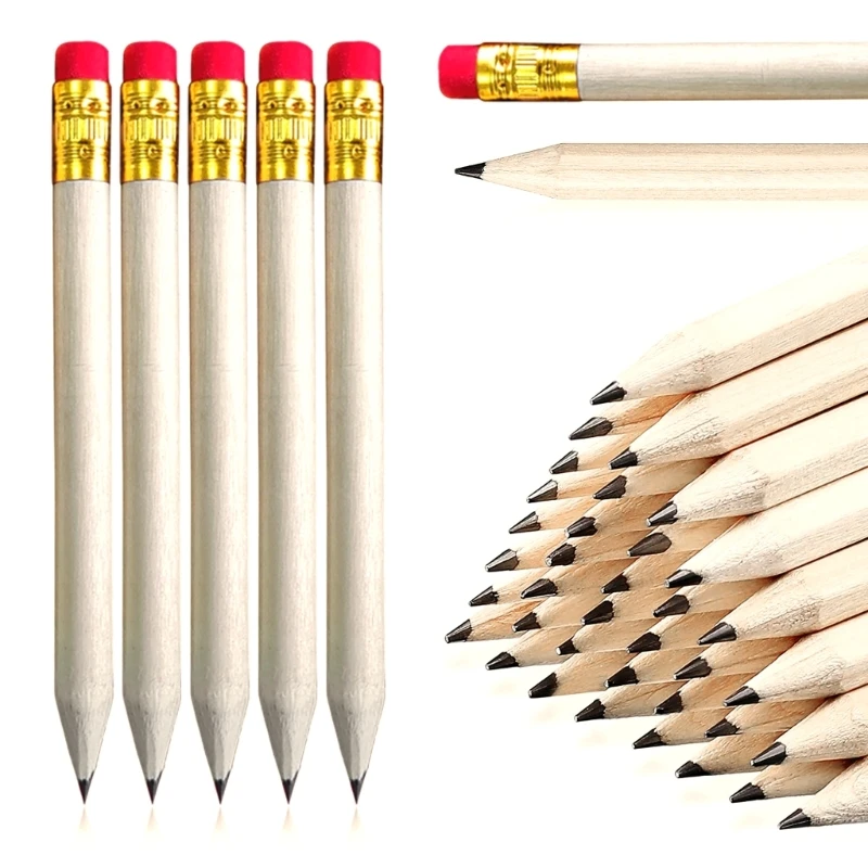 50Pcs Pen Mini Writing Pen Pencil with Eraser for Bridal Wedding