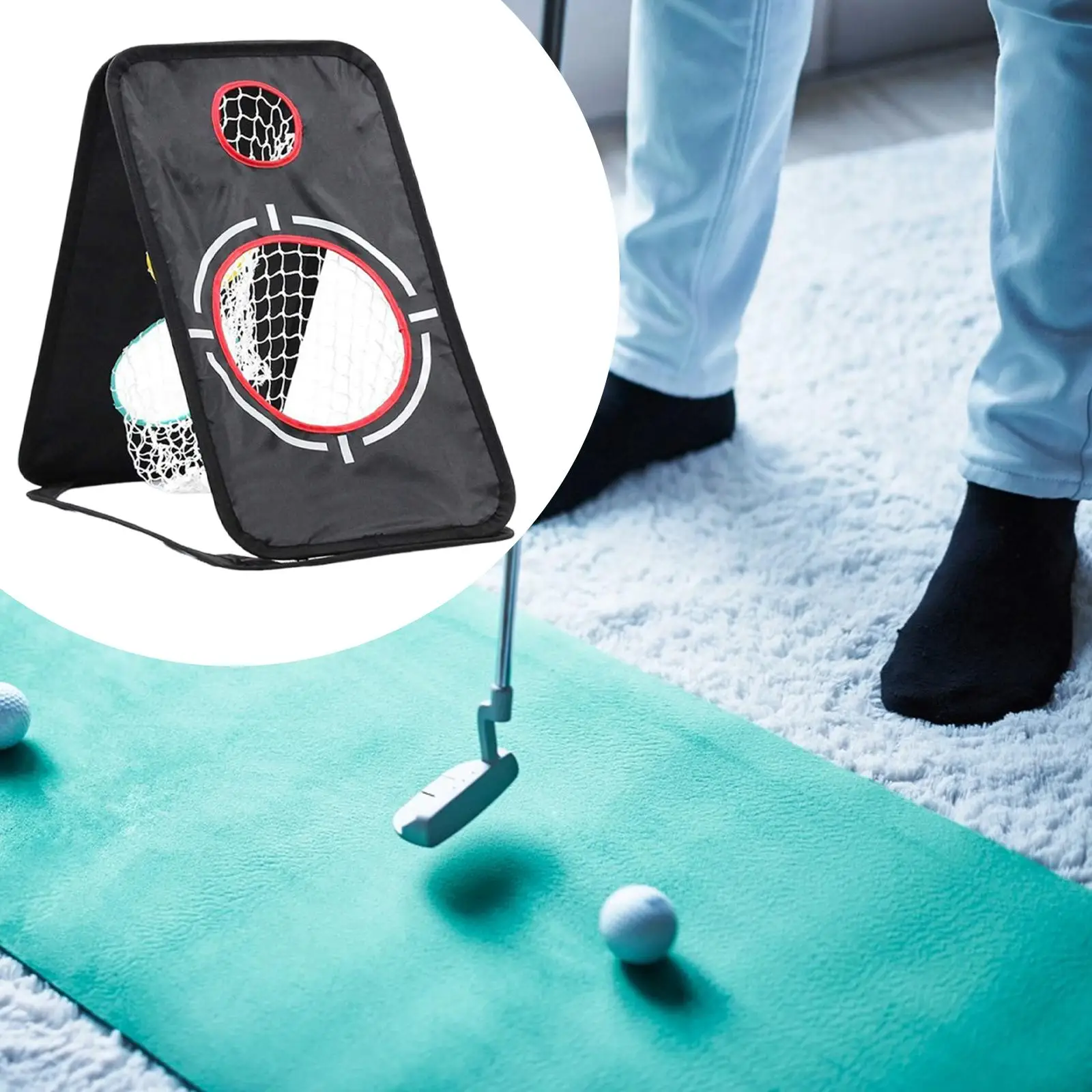 

Golf Chipping Net Golfer Gift Folding Easy to Install Professional with 5 Target for Backyard Golf Accessories Golf Target Net