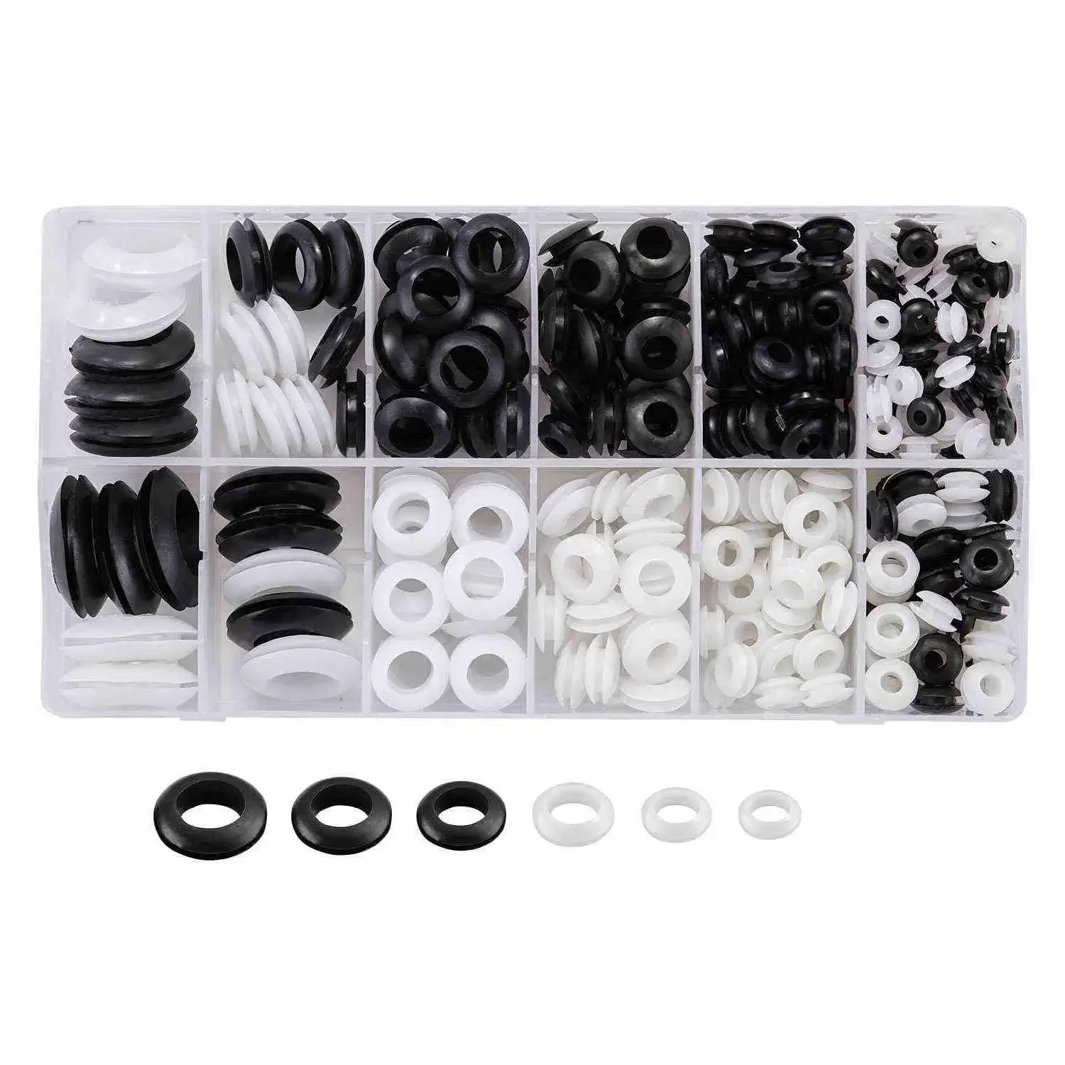 325Pcs Rubber Grommet Eyelet Ring Gasket Assortment - 1/4