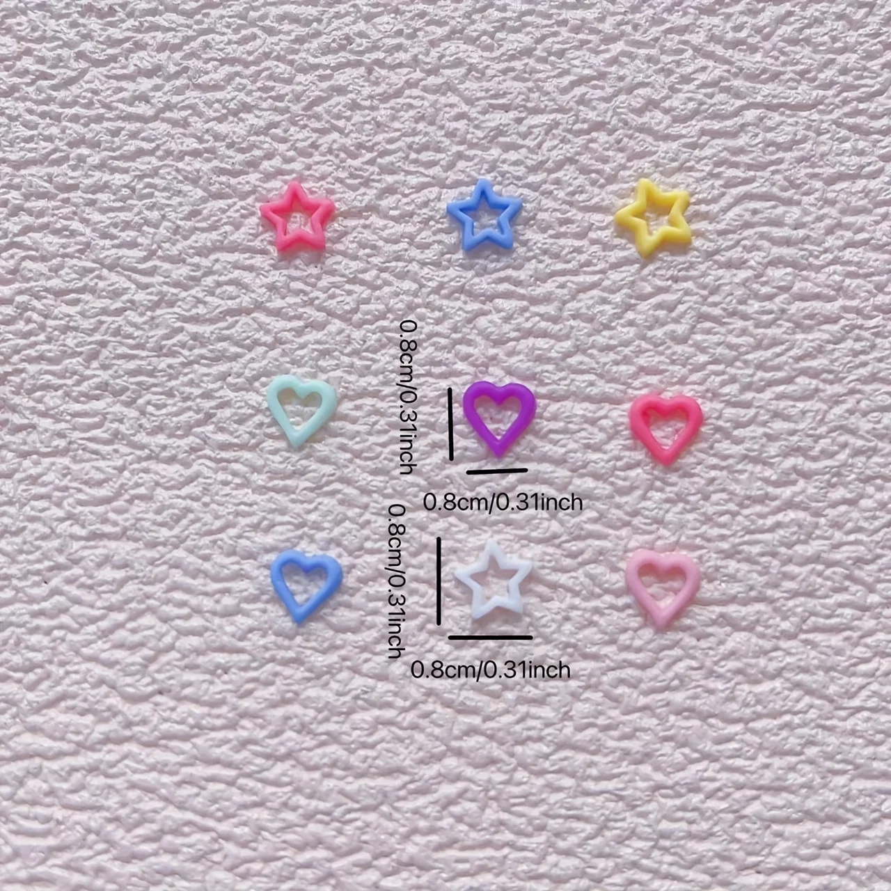 Décorations pour Nail Art en résine, 100 pièces, étoiles et cœurs creux, Gel crème coloré assorti, accessoires de bricolage pour Nail Art, Non parfumé