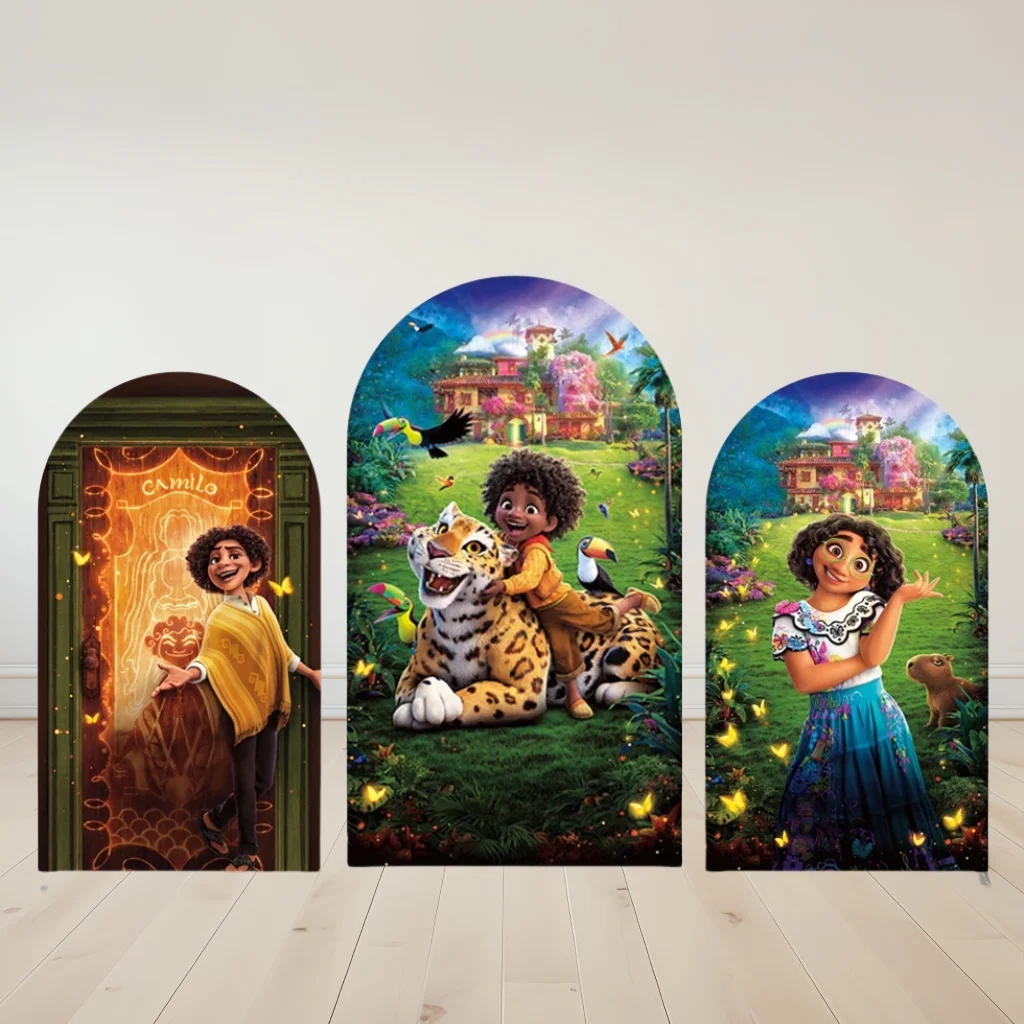 

Hasbro Encanto Mirabel Arch Cover Photo Backdrop Background Photography Baby Shower Birthday Party Supplies Props Decoration