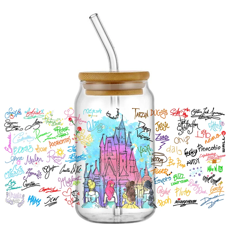 popular Easy Peel Waterproof 3D UV DTF Stickers For 16oz Libbey Glasses Castle Series Cup Wraps home decoration