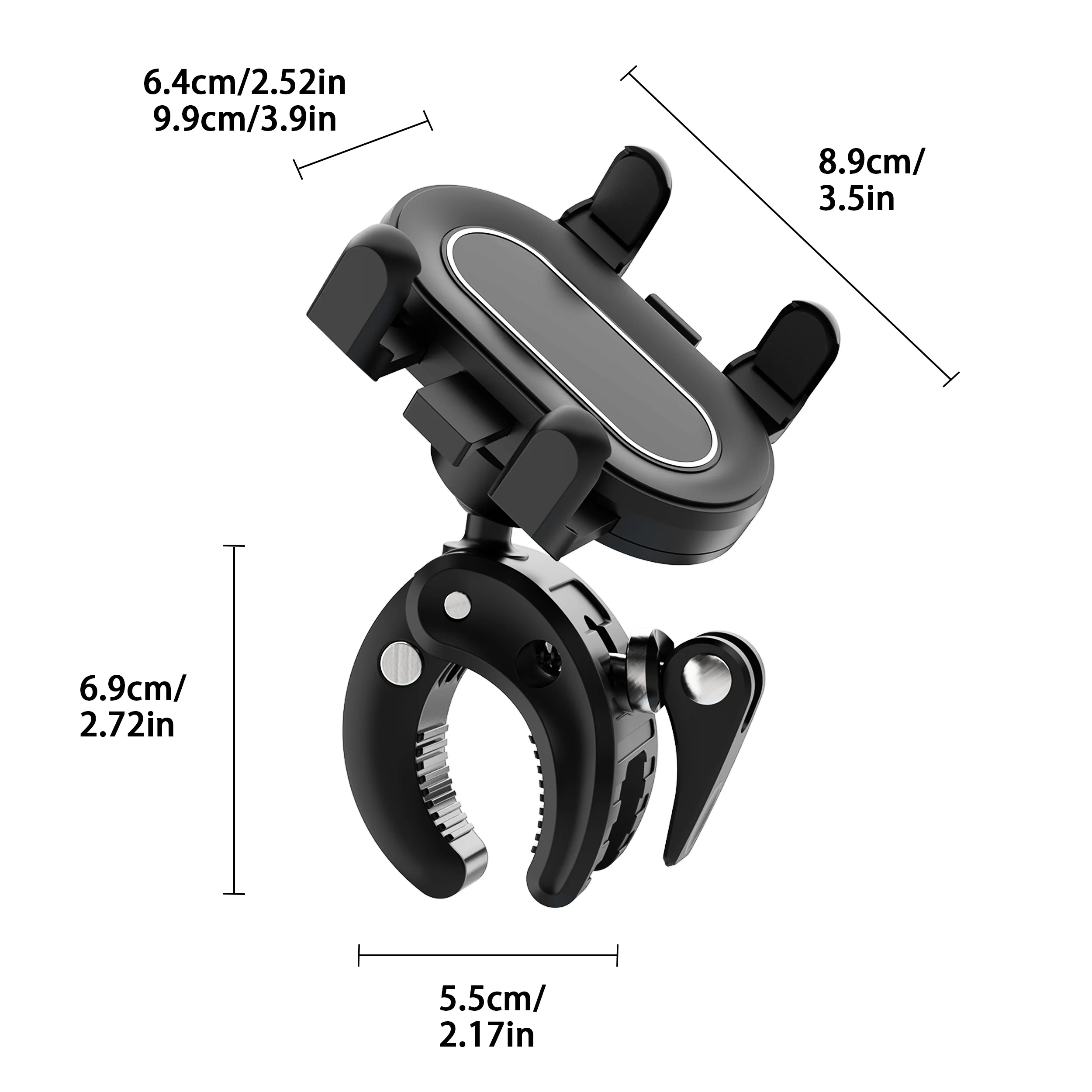 Portable Phone Holder Stand for Bed, Stroller, Desk,Secure & Adjustable Fit on Treadmill, Wheelchair, Tree for GoPro & Work,