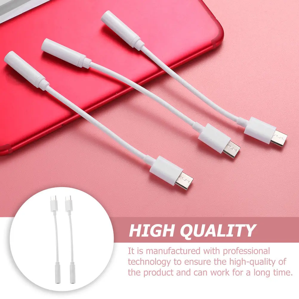 2Pcs Type-C to 3.5mm Audio Adapter High Durability PVC Copper Cable Plug and Play Phone Headphone Converter Phone Convertor view 4