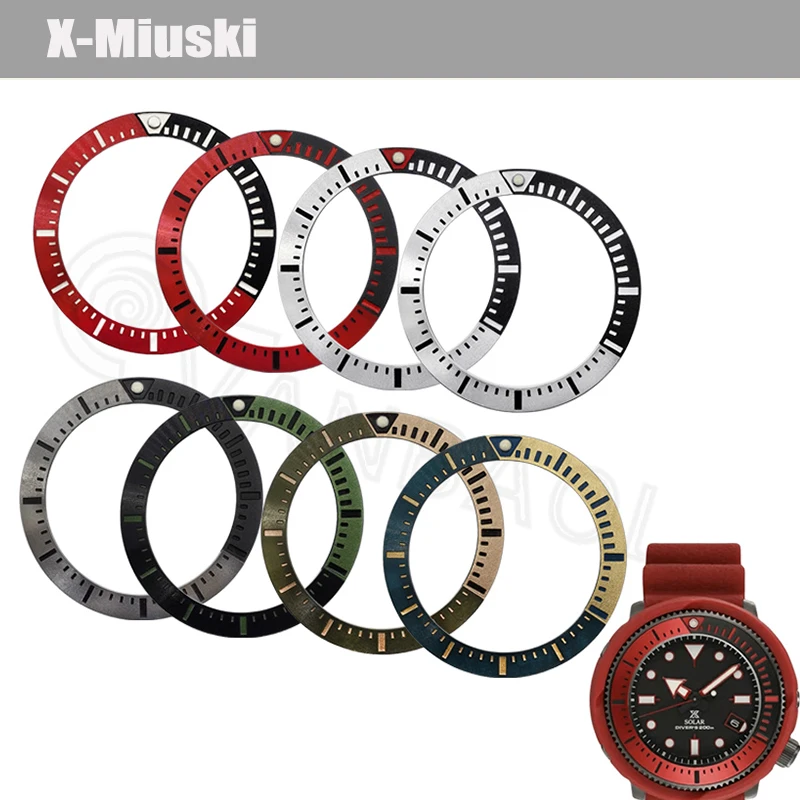 

37mmx29mm Flat Watch Bezel Insert Fit For Mod Seiko Tuna NH35 NH36 Watch Case Men's Watches Replace Bezel Insert Ring