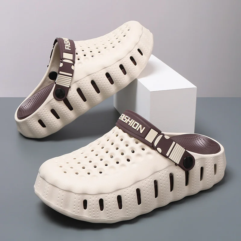 Men's New Summer Style Indoor and Outdoor Non-Slip Slippers, Sports Dual-Purpose Beach Sandals and Slippers