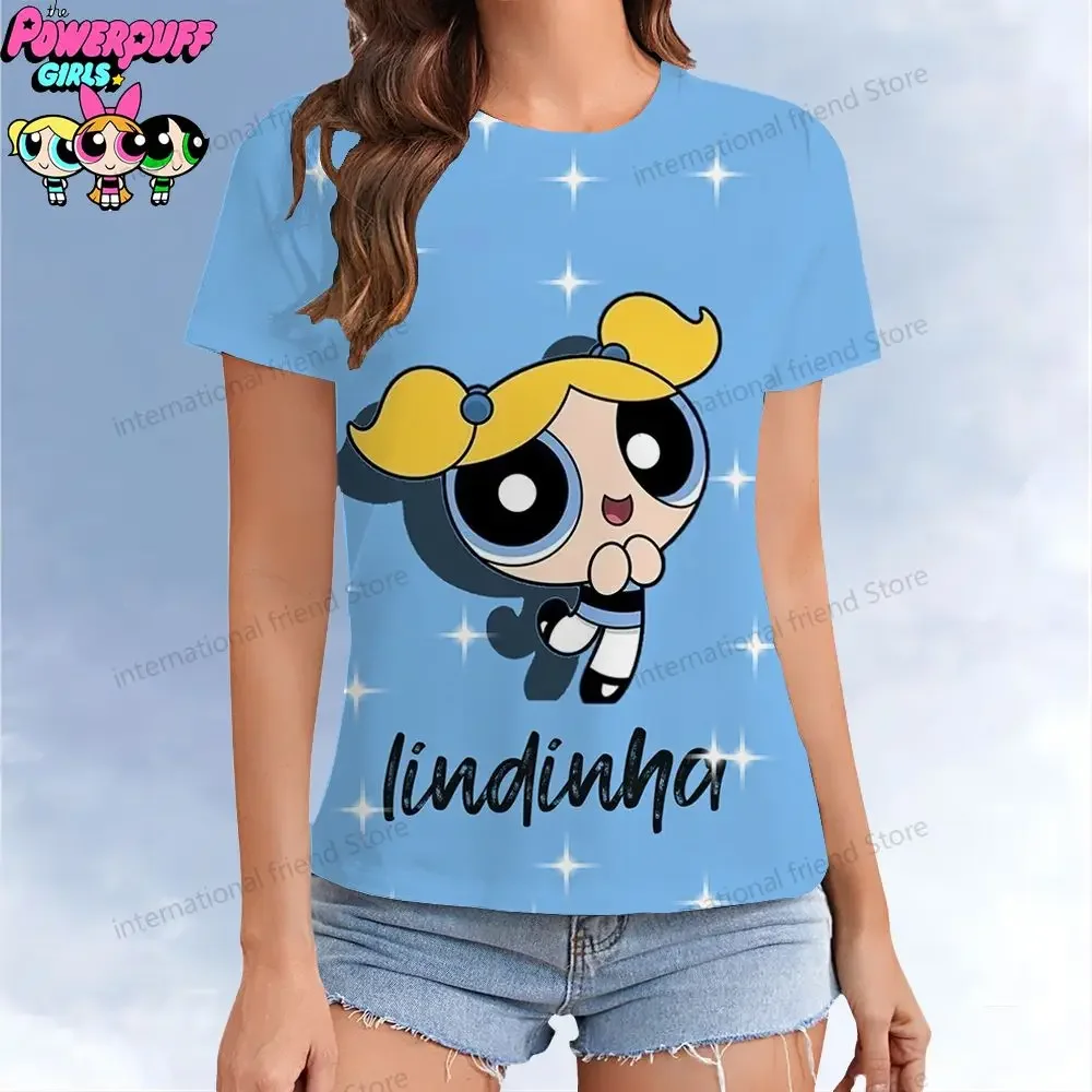 

Спортивная быстросохнущая дышащая мужская футболка с 3D принтом Powerpuff для девочек, милый мультяшный уличный топ Y2K для родителей и детей с короткими рукавами для мальчиков