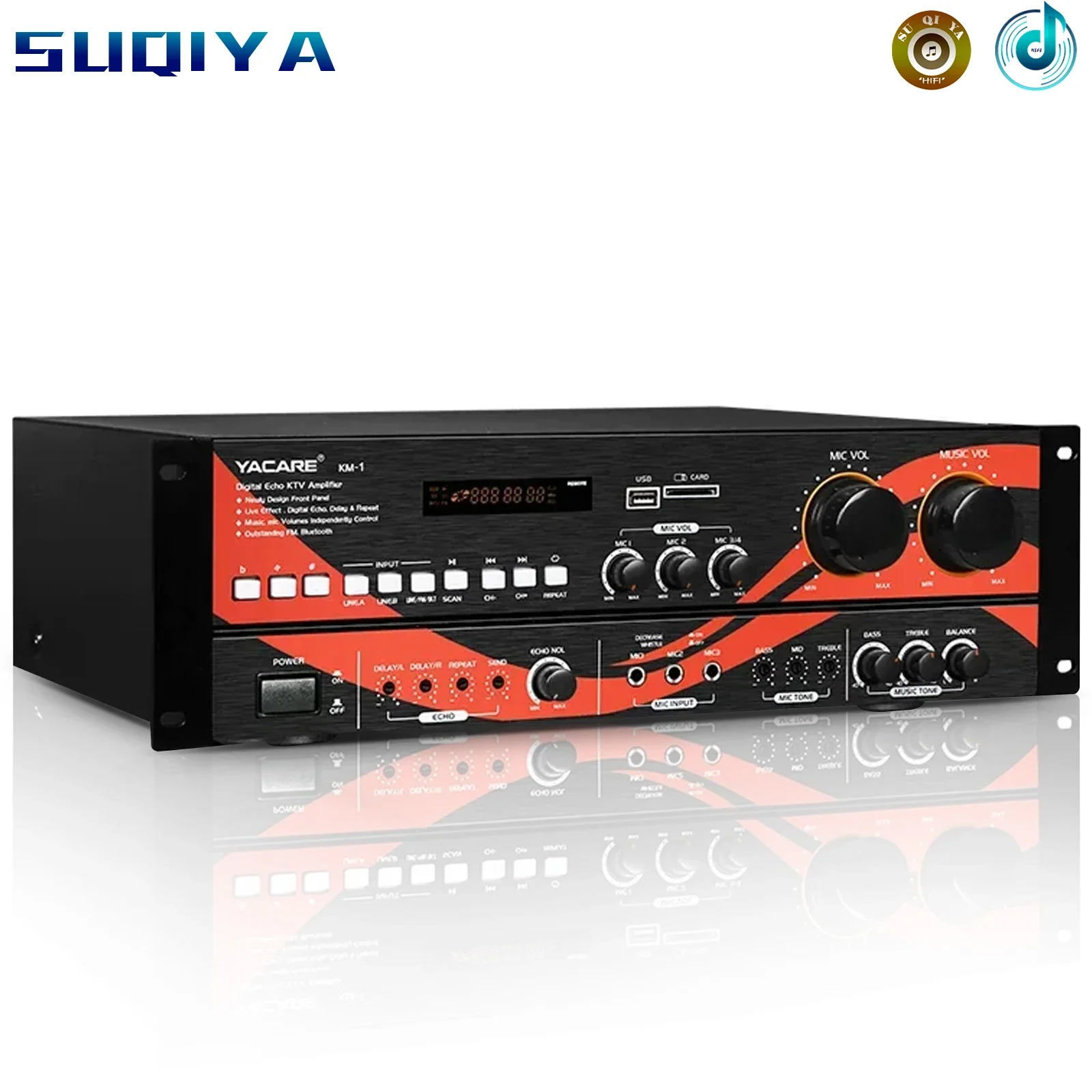 

KM-1 200 W + 200 W profesional home theater nirkabel Bluetooth audio yang KTV amplifier