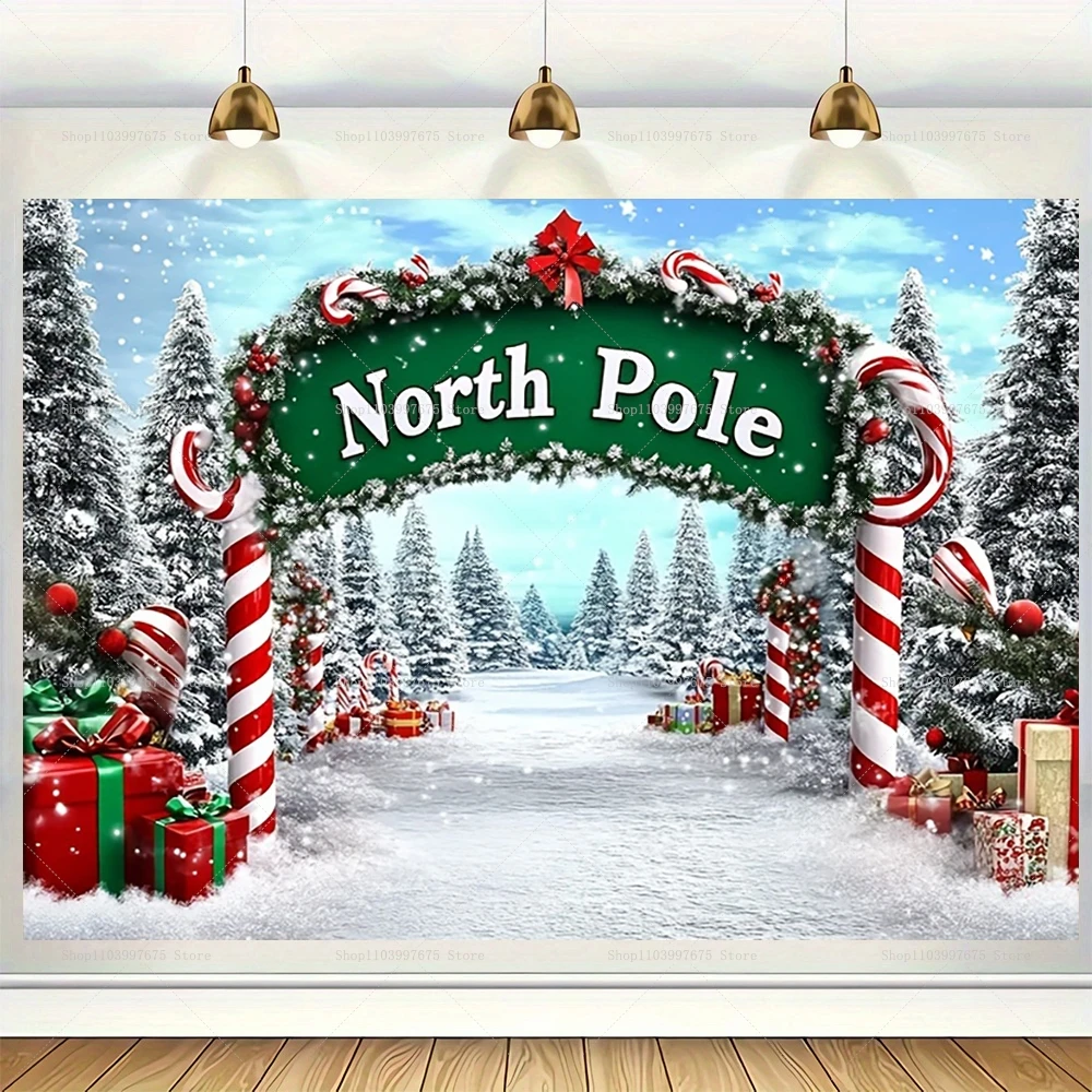 Weihnachten Nordpol Kulissen Weihnachten Feiertage Party Dekorationen Fotografie Hintergrund Banner Photo Booth Requisiten Party Supplies