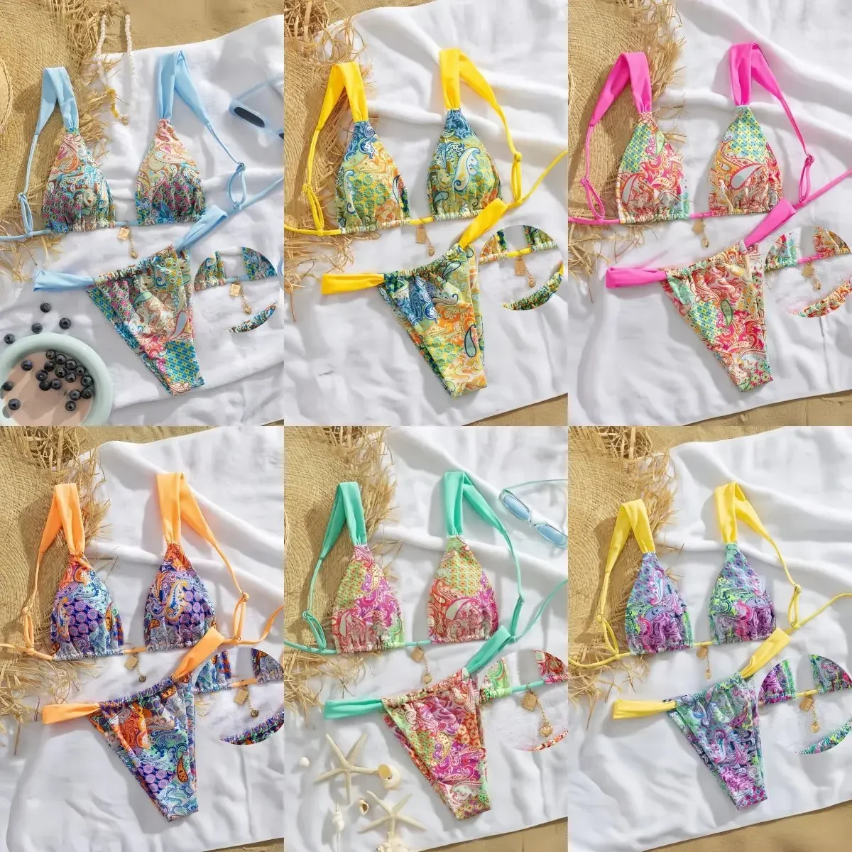 

Sexy Fresh Floral Print Bikini Swimsuit Women's Two-Piece Swimwear Trendy Beachwear Comfortable Fit Bikini Set from Mainland Chi