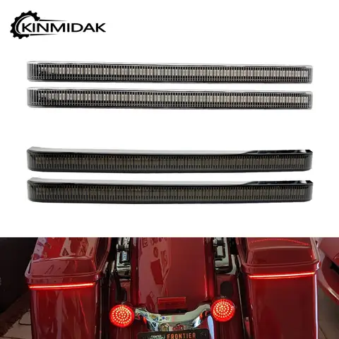 오토바이 LED 새들백 브레이크 흐름 방향 지시등 악센트 조명, 할리 투어링 2014-2023 일렉트라 글라이드 로드 글라이드 FLHR CVO