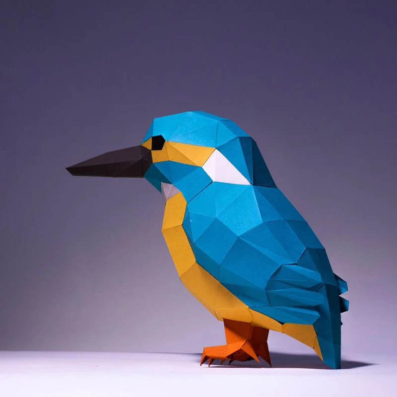 Kingfisher Paper Model Alcedo Bird Animal Models Home Decor Desk Decoration Papercraft 3D puzzle fai da te giocattoli educativi