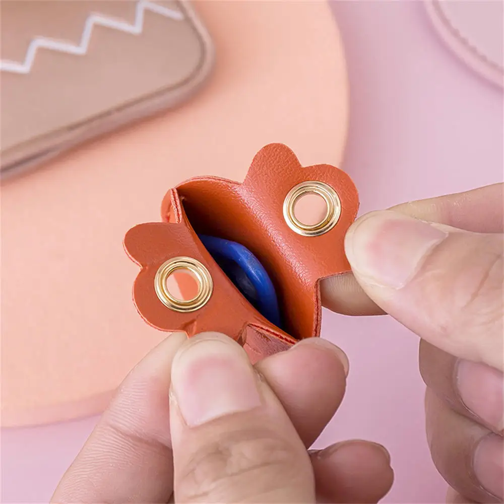 Useful Leather Key Ring Personality Access Control Card Cover Case Key Chain Access Card Bag Pendant Cartoon Keychains Keyfob