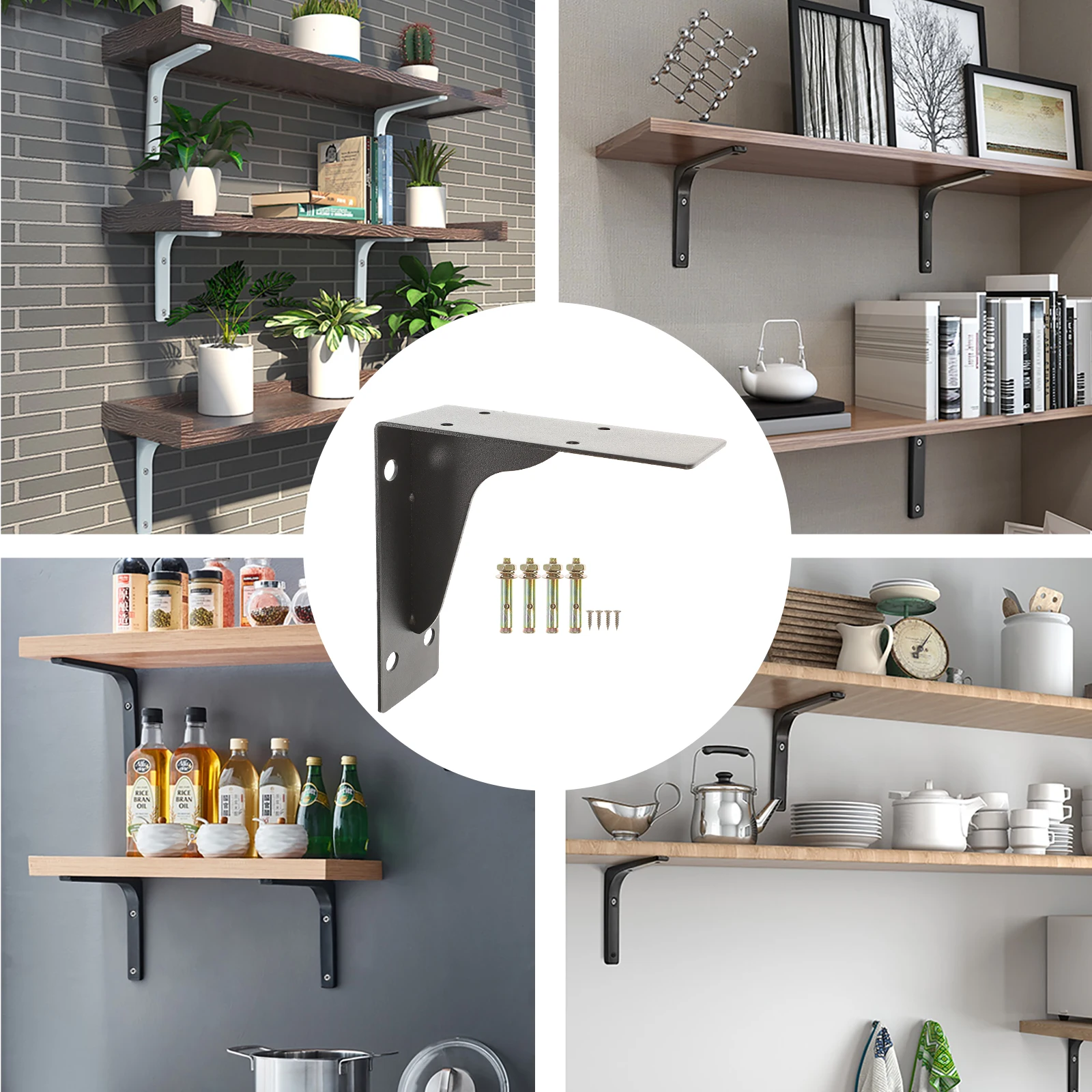 

Heavy Duty Floating Corner Wall Brackets Metal Mounts Sturdy Shelf Supports For Bookshelf Diy Wall Shelf Bracket L-Shaped