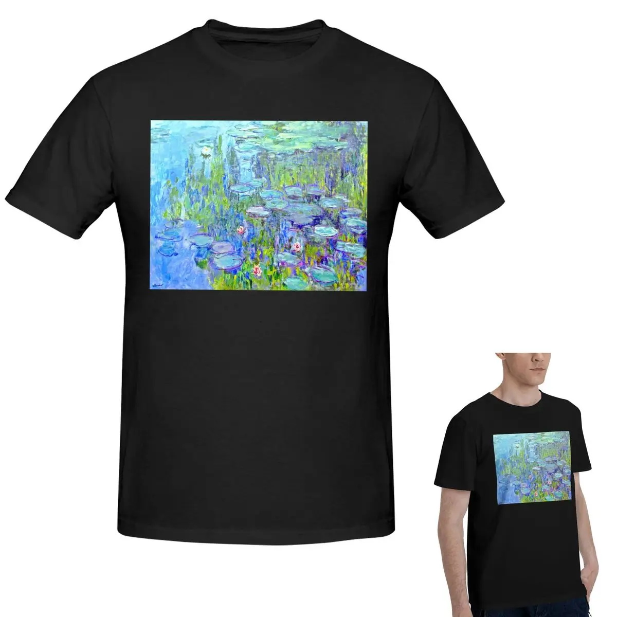 

Хлопковая женская футболка с длинными водяными лилиями Claude Monet (19) Мужская забавная футболка большого размера Мужские летние рубашки с круглым вырезом Топы S-6XL