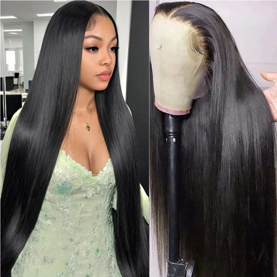 

180 200 Density Transparent HD Human Hair Wig 30 40 Inch 13x4 Bone Straight Lace Front 13x6 Lace Frontal Wigs Pre Plucked