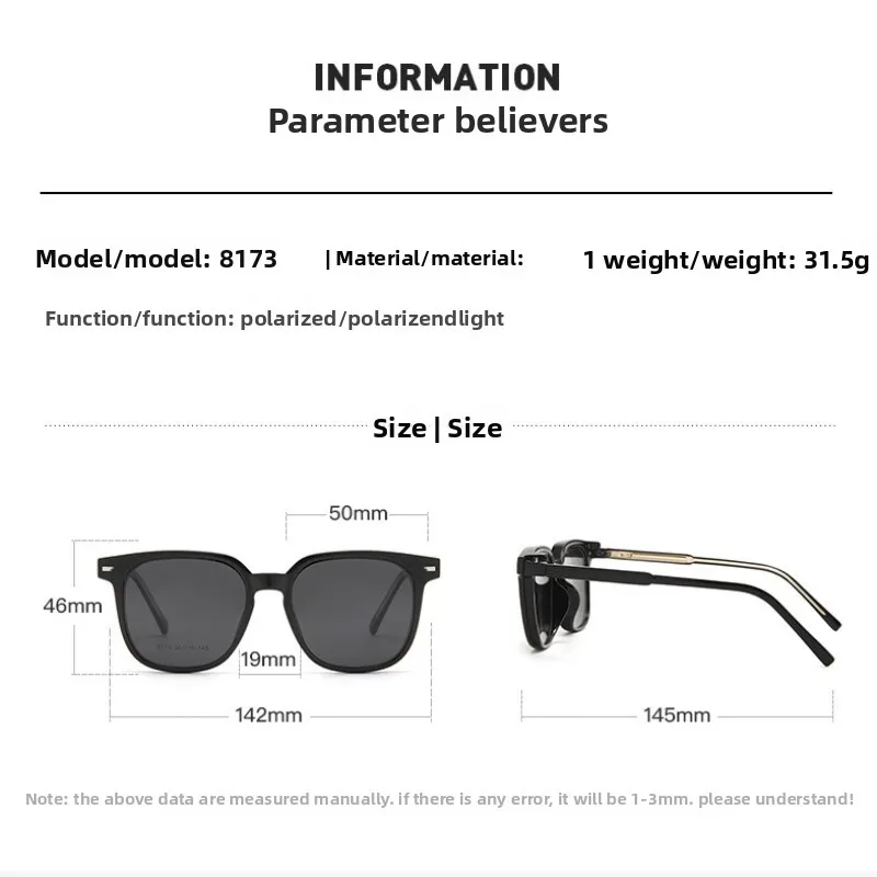 نظارات GJ OPTICIAN بإطار دائري من البلاستيك والتيتانيوم بمشبك مغناطيسي نظارات شمسية مستقطبة مضادة للضوء الأزرق نظارات طبية للقراءة