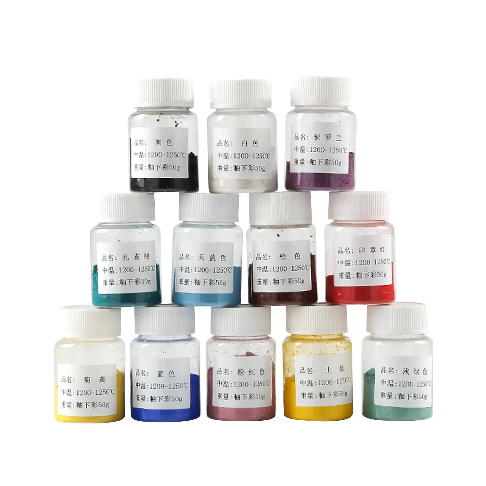 12x Ceramic Underglaze Paint Colors Ceramic Glaze Paint Ceramic Clay Pigment Paints 50G for Bisque Gallery Worker Pottery Lover