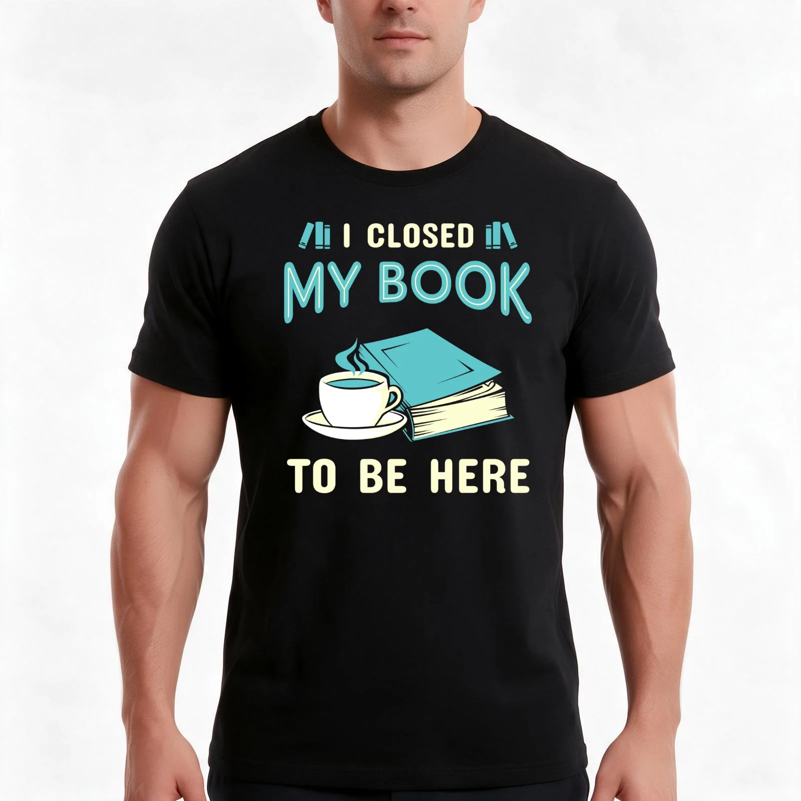 I Closed My Book To Be Here T-Shirt, Summer Casual Cotton Tee, Oversized Streetwear Tops, Vintage Graphic Print, 100% Cotton