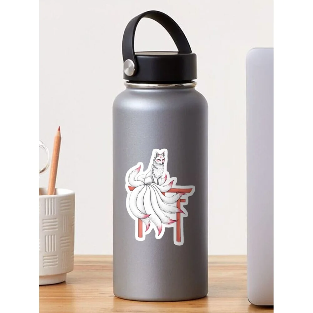 Kitsune Japanese Fox Spirit Mask Art Design LIMITED EDITION Sticker for Laptop Decor Bedroom Car Cute Cartoon Art Fashionable Pu
