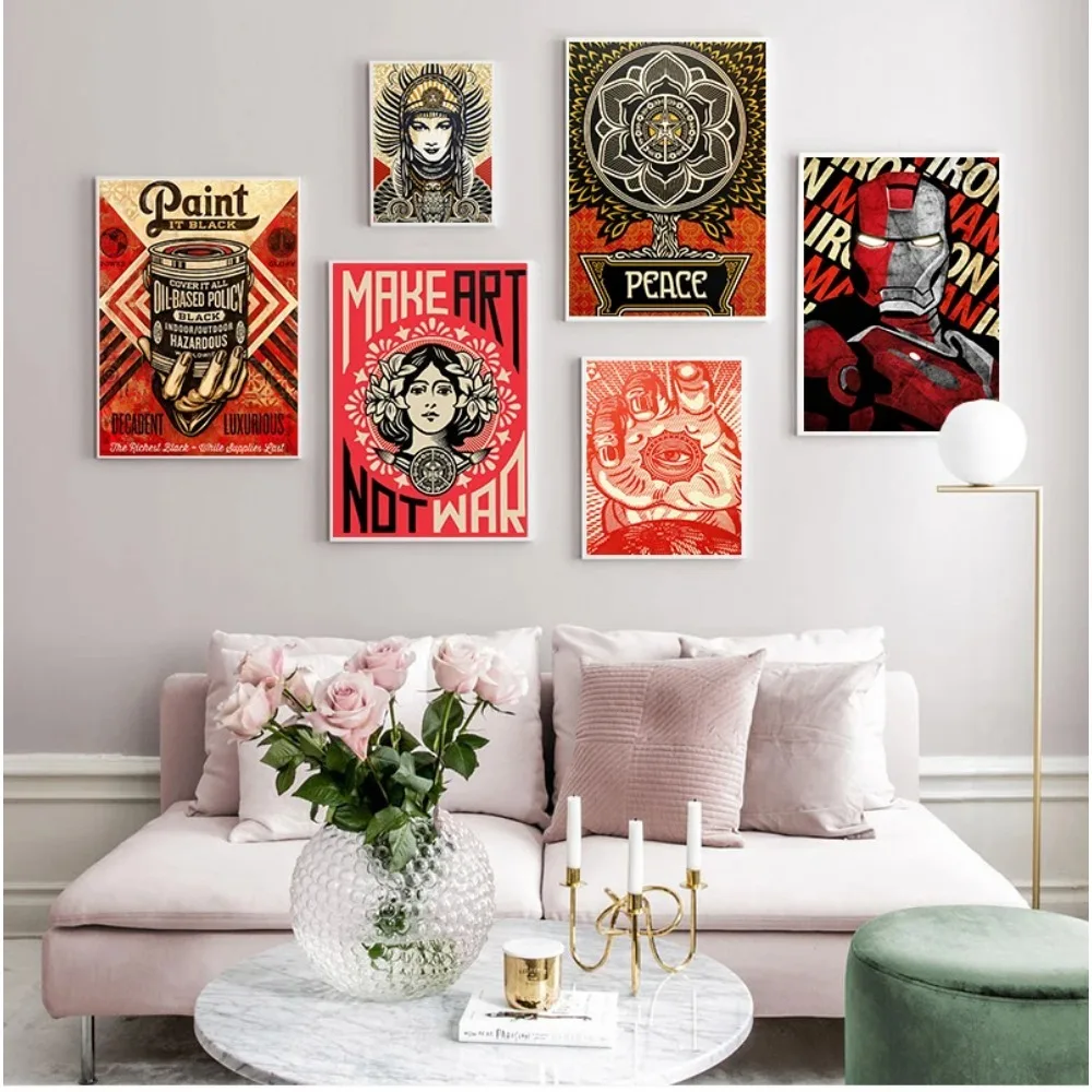 Классический стиль, абстрактные произведения искусства, печать на холсте, сделайте искусство, а не война, серия плакатов