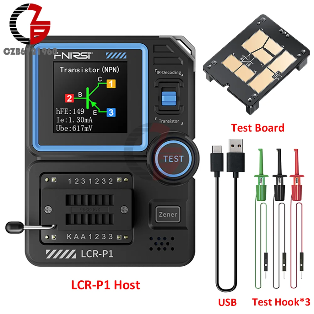 LCR-P1 Transistor Tester Diode Triode Capacimeter Resistance LCR ESR Meter MOSFET NPN PNP SMD Multifunction Tester