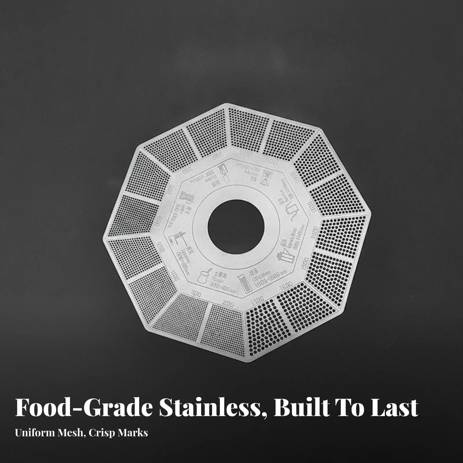Portable Coffee Grind Chart Card Lightweight Stainless Steel for Espresso Drip Coffee