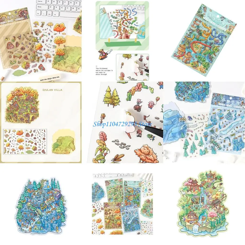 ملصق Y2GD ثلاثي الأبعاد للحديقة ذات المناظر الطبيعية الخلابة لخريف وشتاء موضوعات لاصقة بشكل متين وقابلة لإعادة الاستخدام لتزيين #1