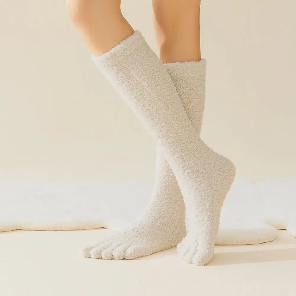 المرجان الصوف خمسة أصابع جوارب رشاقته الدافئة الشتاء سبليت تو جوارب بلون JK الطابق أفخم الجوارب الطويلة للرجال الإناث #2