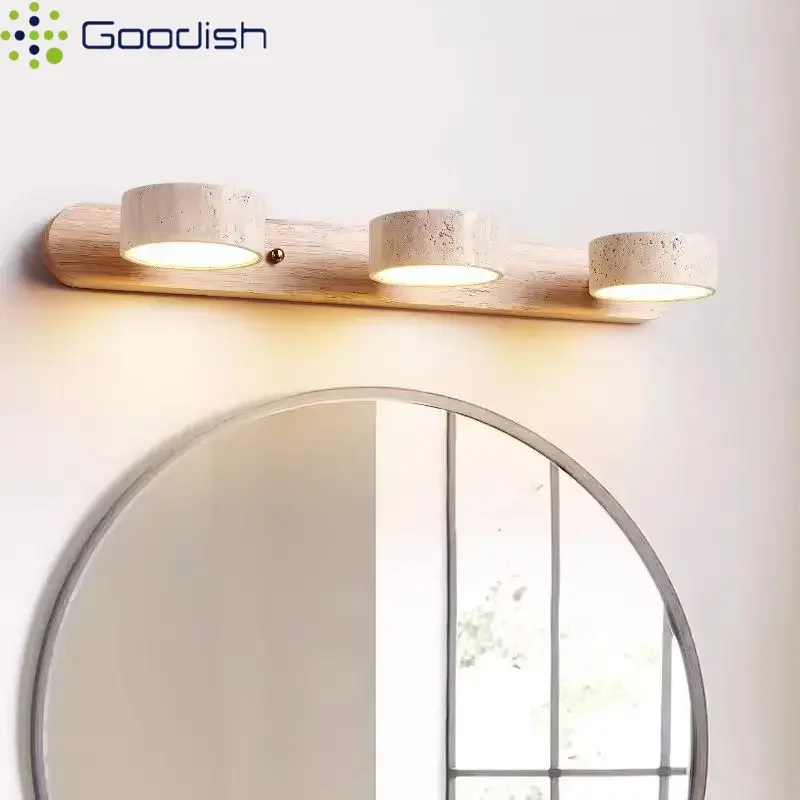 Japanese Wabi-sabi LED Wall Lamps Art Creative Natural Limestone Double-sided  Lights for Living Room Home Decoration Chandelier