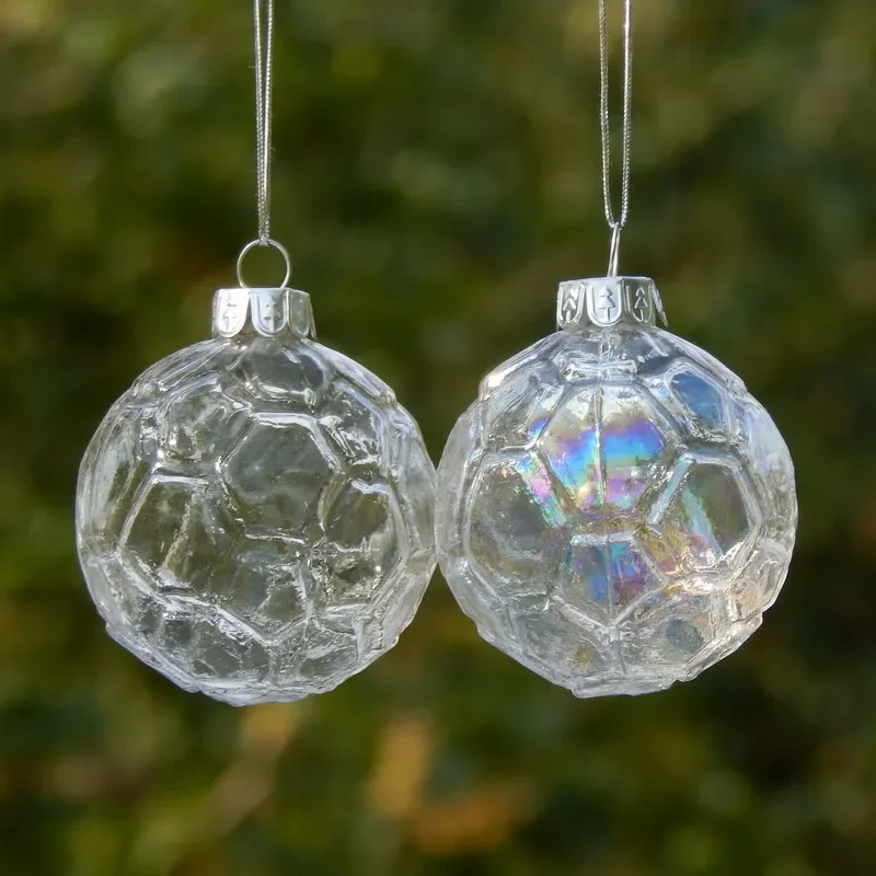 

Christmas ornaments glass ornaments creative ornaments window decoration supplies gifts colorful transparent glass football