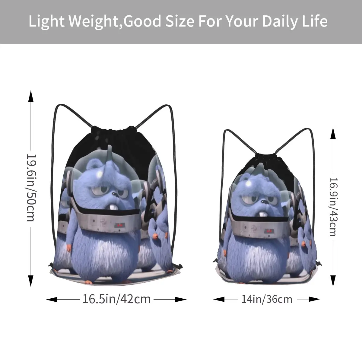 Grizzy And The Lemmings Backpacks Fashion Drawstring Bags Sports Bag Book Bags for Travel School