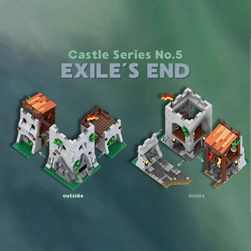 993 قطعة MOC Exile S نهاية القلعة سلسلة رقم 5 قلعة نموذج ألعاب البناء كتل لتقوم بها بنفسك هدية الكريسماس فكرة التعليم الطوب عيد ميلاد #4