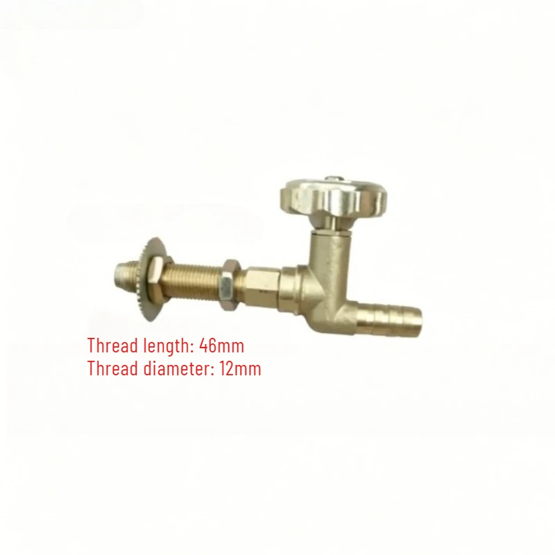 Brass Integrated Gas Valve for LPG Stove Thread Dia 12mm L 46mm Control Switch Assembly for High-Pressure Burner