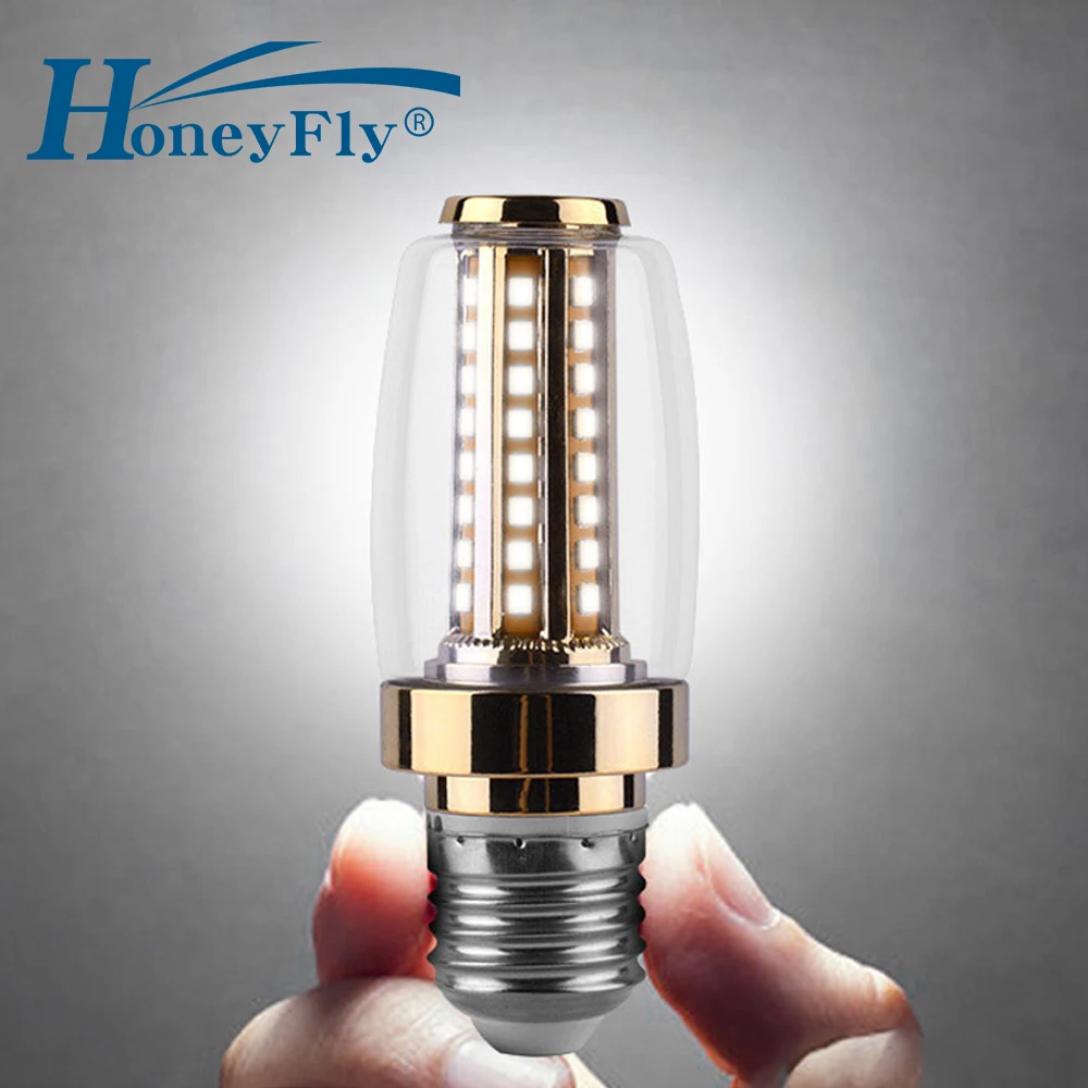 

HoneyFly 5pcs Super Bright LED Bulb 12W 220V E14 E27 Warm White/Cold White PC Cover COB Corn 2835 LED Spot Lamp CE RoHS