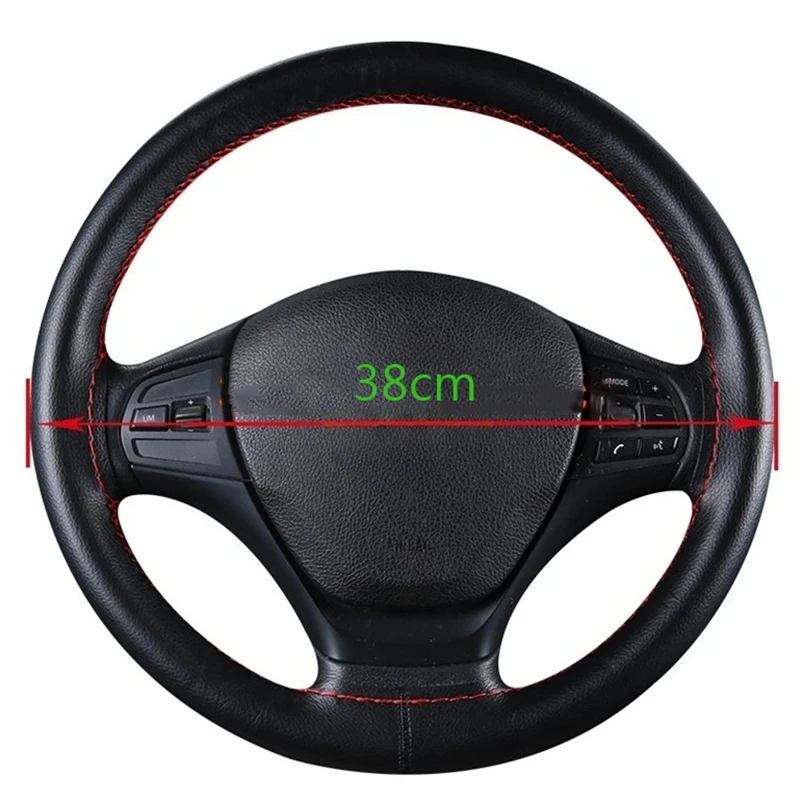 DIY Universal Soft Fiber Leather Steering Wheel Covers braid Car steering-wheel With Needles And Thread Interior Accessories