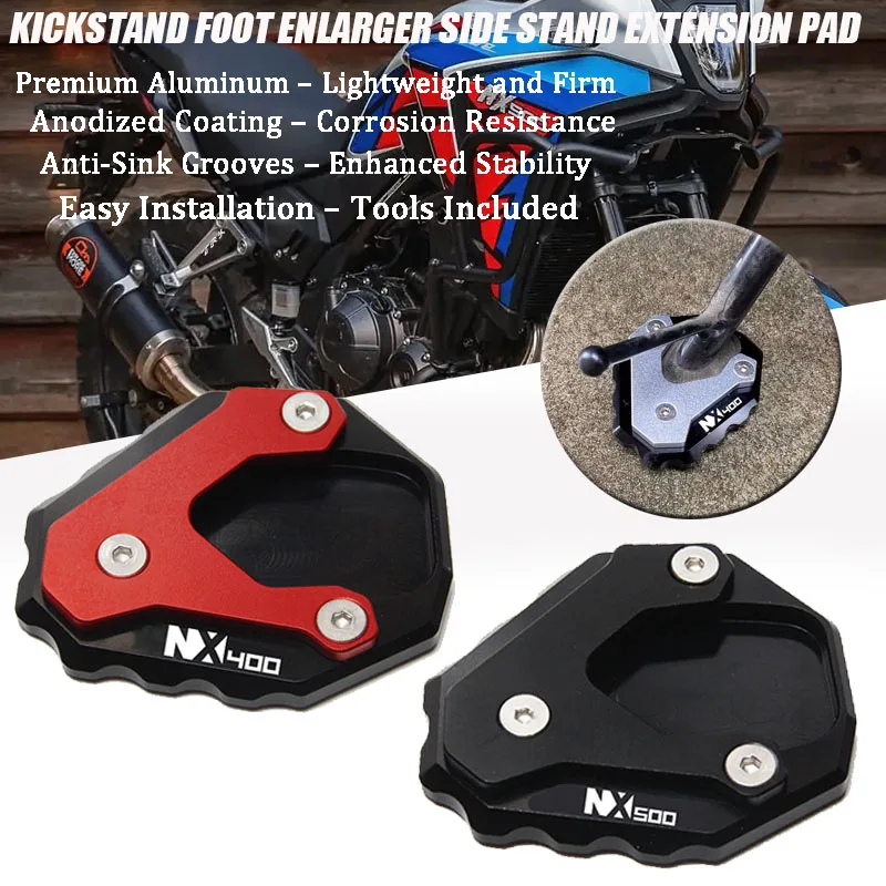 

Fit For HONDA NX500 NX400 2023 2024 Motorcycle Kickstand Foot Side Stand Enlarger Pad Plate Footrest Pedal Extension NX 500 400