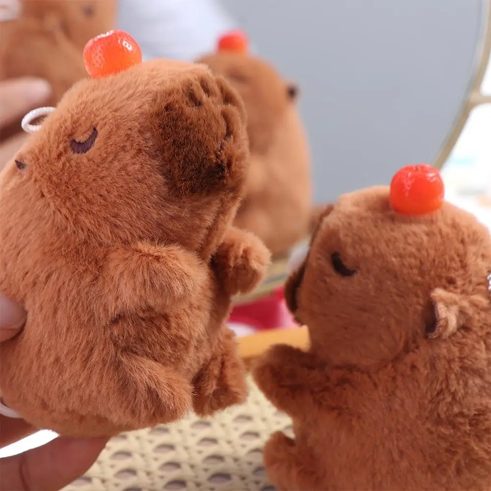 Porte-clés en peluche de dessin animé Wag Tail, jouet en peluche Capybara, beurre, animal en peluche