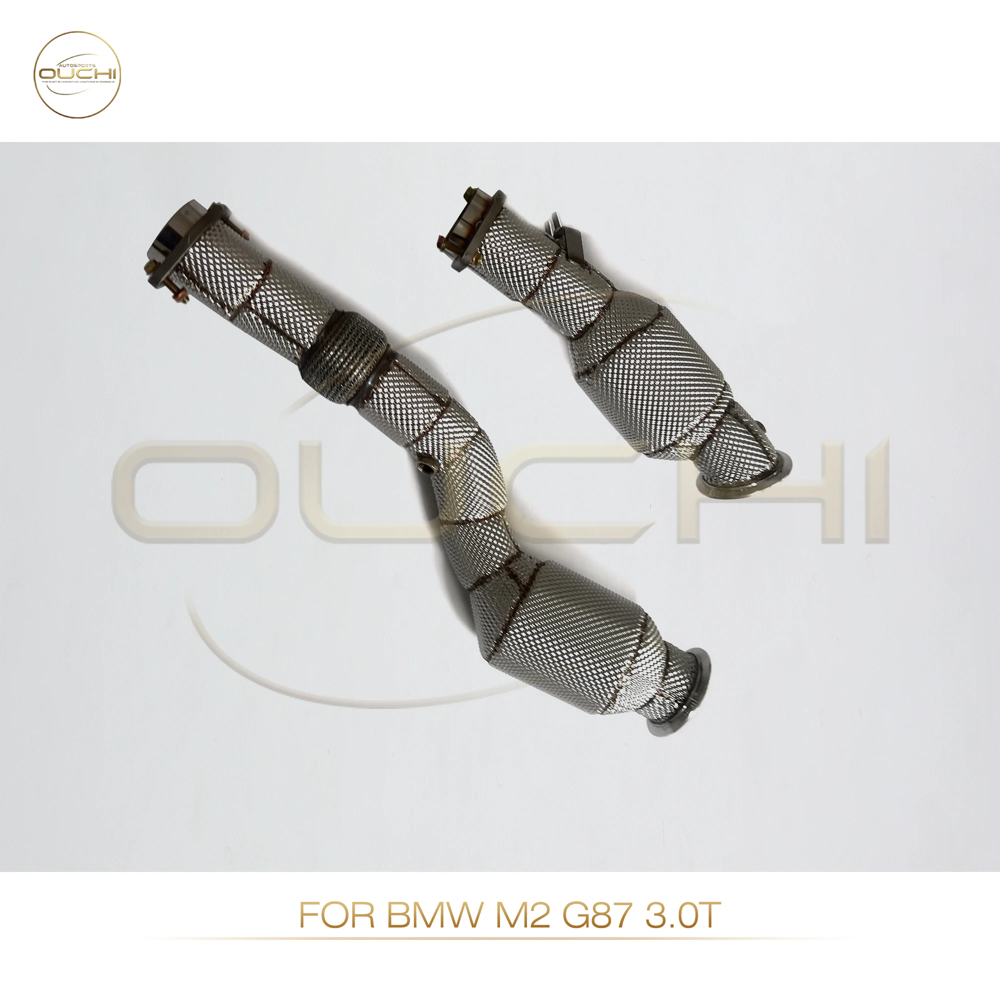 OUCHI Exhaust System High Flow Performance Downpipe for BMW M2 G87 3.0T With Heat Shield Racing Pipe