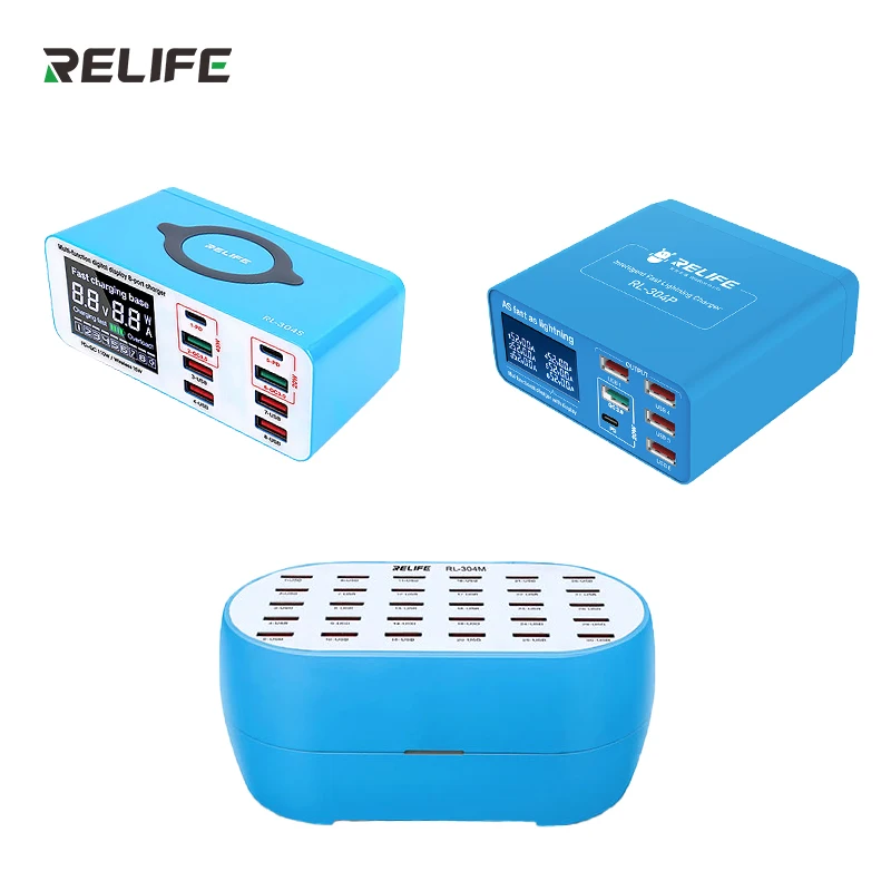 RELIFE RL-304M/ RL-304S Intelligent High Power 30 Port Charger 160W High Power Suitable for Charging Digital Devices